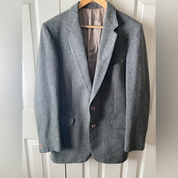 Magee Other - VINTAGE 80’s Magee Irish Donegal Tweed Gray 100% Wool Tweed Sport Coat SZ 40L